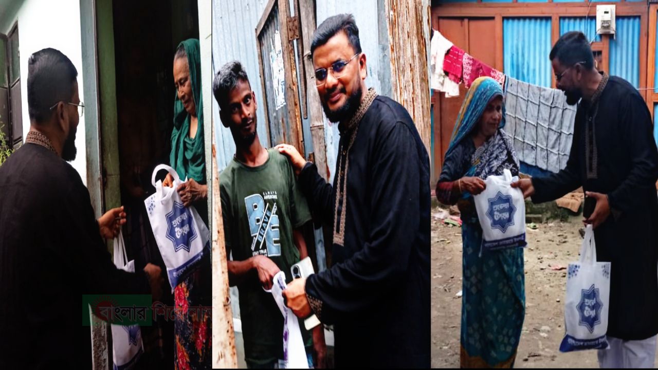 ঘরে ঘরে কুরবানির গোশত পৌঁছে দিলেন কাউন্সিলর প্রার্থী জহুরুল ইসলাম