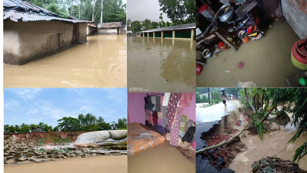 বাঁশখালীতে ভয়াবহ বন্যা: উদ্ধারের অপেক্ষায় পানিবন্দি মানুষ