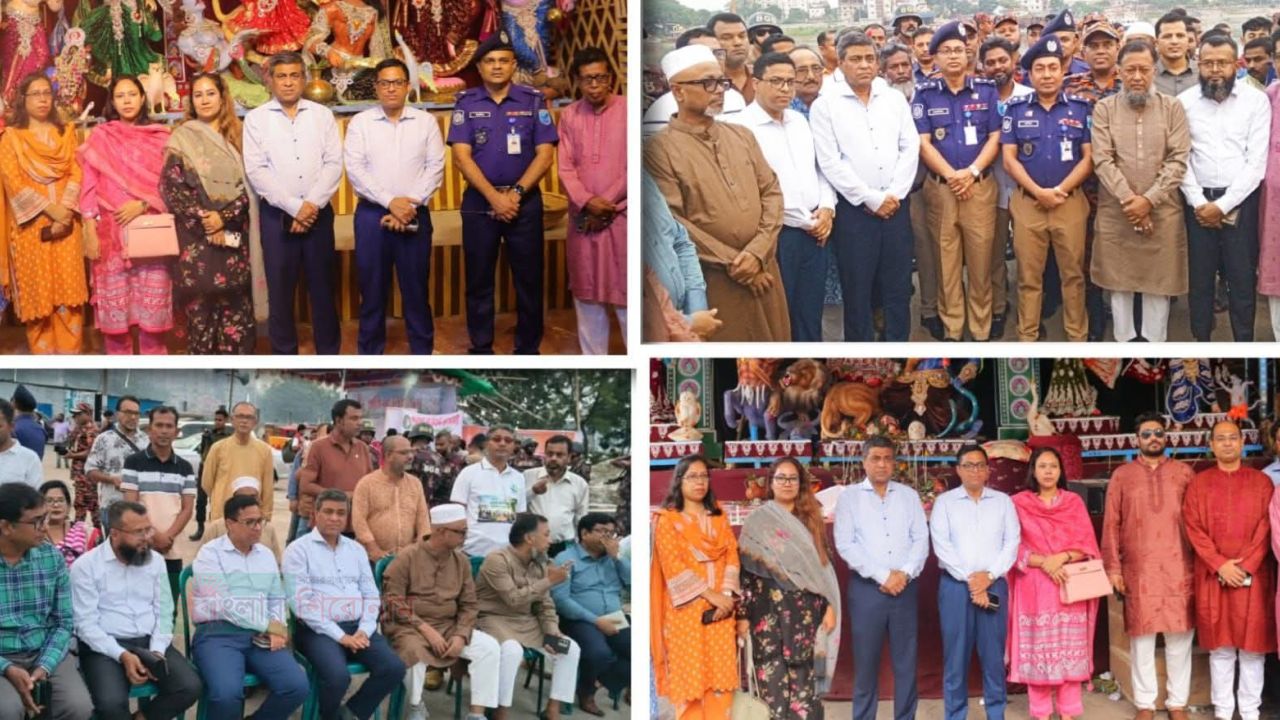 নারায়ণগঞ্জে বিভিন্ন পূজামণ্ডপ ও ৫ নম্বর ঘাট বিসর্জনস্থল পরিদর্শন করেন ঢাকা বিভাগীয় কমিশনার
